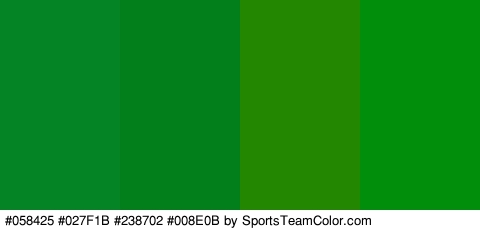 #058425 #027F1B #238702 #008E0B Colors