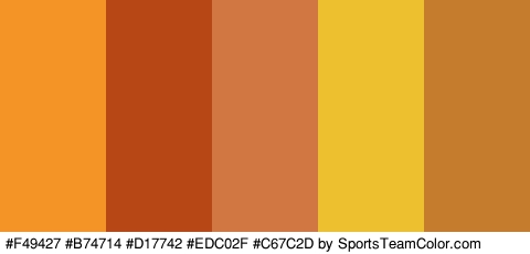 #F49427 #B74714 #D17742 #EDC02F #C67C2D Colors