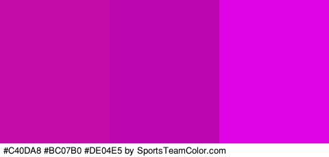 #C40DA8 #BC07B0 #DE04E5 Colors