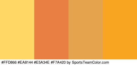 #FFD866 #EA8144 #E5A34E #F7A420 Colors