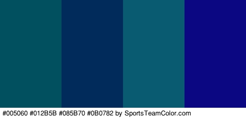 #005060 #012B5B #085B70 #0B0782 Colors