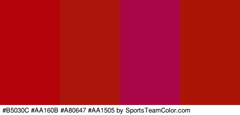 #B5030C #AA160B #A80647 #AA1505 Colors