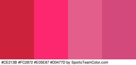 #CE213B #FC2872 #E05E87 #D3477D Colors