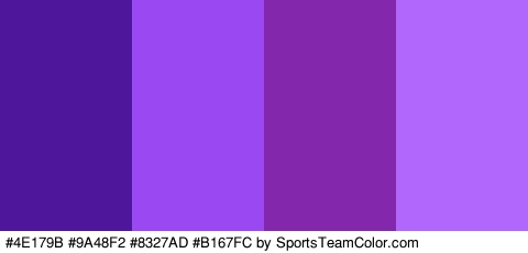 #4E179B #9A48F2 #8327AD #B167FC Colors