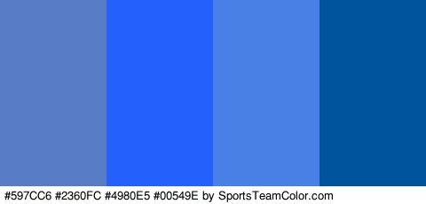 #597CC6 #2360FC #4980E5 #00549E Colors