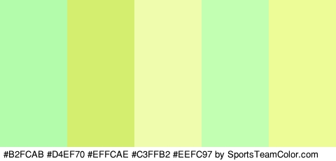 #B2FCAB #D4EF70 #EFFCAE #C3FFB2 #EEFC97 Colors