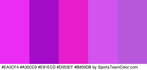 #EA2CF4 #A30CC9 #E81ECD #D353EF #B859DB Colors