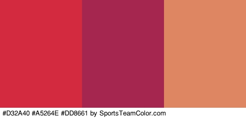 #D32A40 #A5264E #DD8661 Colors