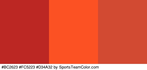 #BC2623 #FC5223 #D34A32 Colors