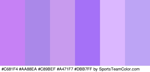 #C681F4 #AA88EA #C89BEF #A471F7 #DBB7FF #BEA4F4 Colors