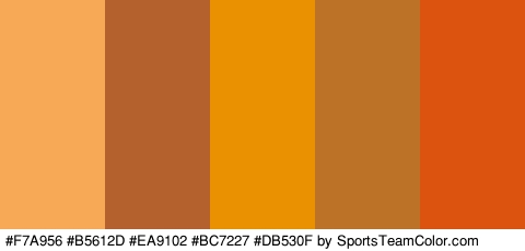 #F7A956 #B5612D #EA9102 #BC7227 #DB530F Colors