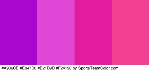 #A906CE #E047D6 #E21D9D #F24190 Colors