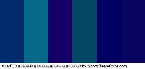 #032B70 #096989 #140066 #064666 #000060 #070560 Colors