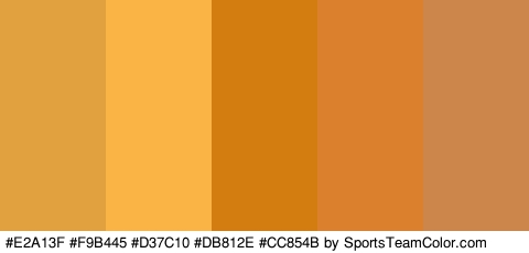 #E2A13F #F9B445 #D37C10 #DB812E #CC854B Colors