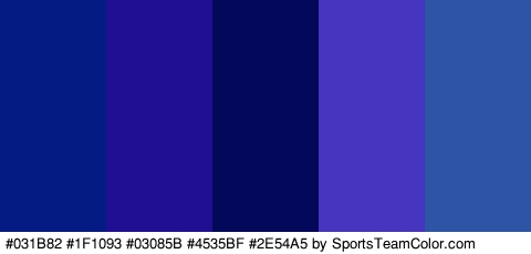 #031B82 #1F1093 #03085B #4535BF #2E54A5 Colors