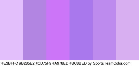 #E3BFFC #B285E2 #CD75F9 #A978ED #BC8BED #D8B0F2 Colors