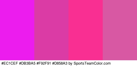 #EC1CEF #DB3BA5 #F92F91 #D858A3 Colors