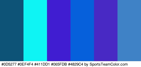 #0D5277 #0EF4F4 #411DD1 #065FDB #4829C4 #3F83C6 Colors