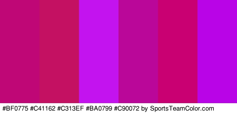 #BF0775 #C41162 #C313EF #BA0799 #C90072 #BA04E8 Colors