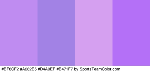 #BF8CF2 #A282E5 #D4A0EF #B471F7 Colors