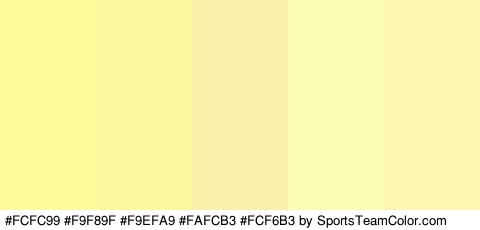 #FCFC99 #F9F89F #F9EFA9 #FAFCB3 #FCF6B3 Colors