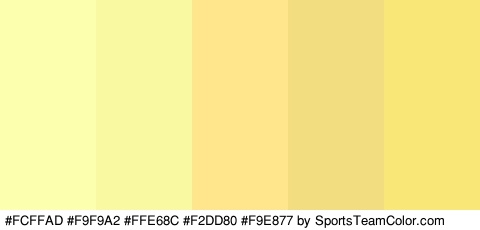 #FCFFAD #F9F9A2 #FFE68C #F2DD80 #F9E877 Colors