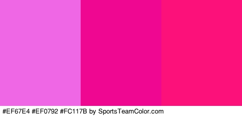 #EF67E4 #EF0792 #FC117B Colors