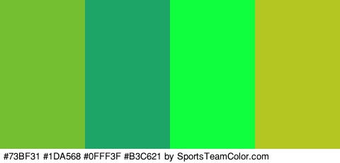 #73BF31 #1DA568 #0FFF3F #B3C621 Colors