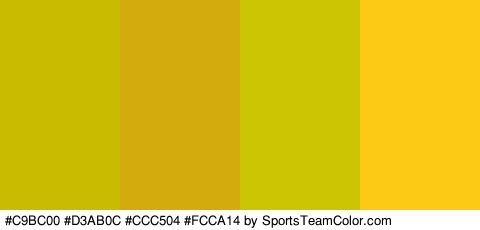 #C9BC00 #D3AB0C #CCC504 #FCCA14 Colors