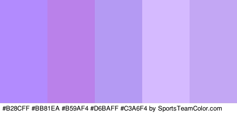 #B28CFF #BB81EA #B59AF4 #D6BAFF #C3A6F4 Colors