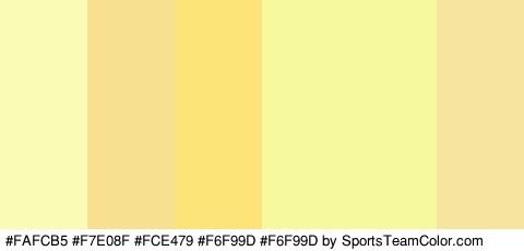 #FAFCB5 #F7E08F #FCE479 #F6F99D #F6F99D #F7E49E Colors