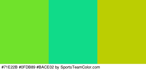 #71E22B #0FDB89 #BACE02 Colors