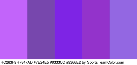 #C263F9 #7847AD #7E24E5 #9333CC #9366E2 Colors