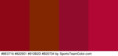 #8E0716 #822501 #910B2D #B20734 Colors