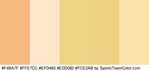 #F4BA7F #FFE7CC #EFD483 #EDD082 #FCE2AB Colors