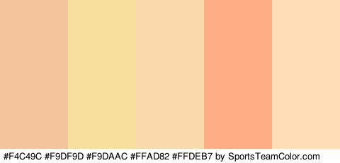 #F4C49C #F9DF9D #F9DAAC #FFAD82 #FFDEB7 Colors