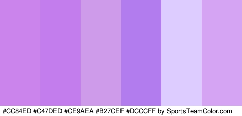 #CC84ED #C47DED #CE9AEA #B27CEF #DCCCFF #D5A4F2 Colors