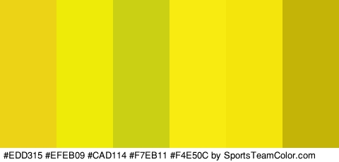 #EDD315 #EFEB09 #CAD114 #F7EB11 #F4E50C #C4B407 Colors