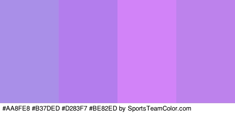 #AA8FE8 #B37DED #D283F7 #BE82ED Colors