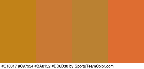 #C18317 #C97934 #BA8132 #DD6D30 Colors