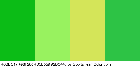 #0BBC17 #98F260 #D5E559 #2DC446 Colors