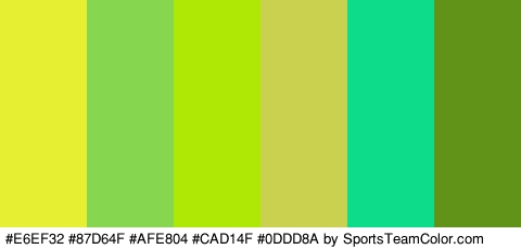 #E6EF32 #87D64F #AFE804 #CAD14F #0DDD8A #609317 Colors