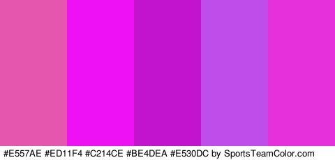 #E557AE #ED11F4 #C214CE #BE4DEA #E530DC Colors