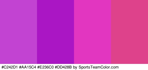 #C242D1 #AA15C4 #E236C0 #DD428B Colors