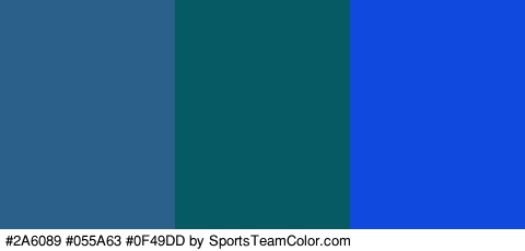 #2A6089 #055A63 #0F49DD Colors