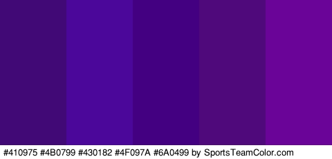 #410975 #4B0799 #430182 #4F097A #6A0499 Colors