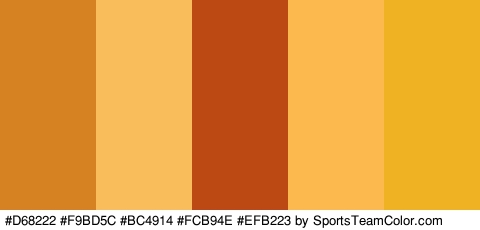 #D68222 #F9BD5C #BC4914 #FCB94E #EFB223 Colors