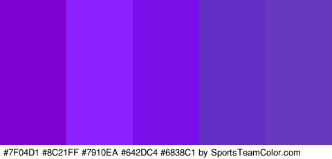 #7F04D1 #8C21FF #7910EA #642DC4 #6838C1 Colors