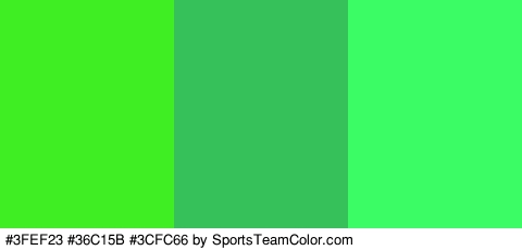 #3FEF23 #36C15B #3CFC66 Colors