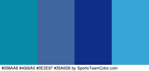 #058AA8 #4066A0 #0E2E87 #35A6D6 Colors